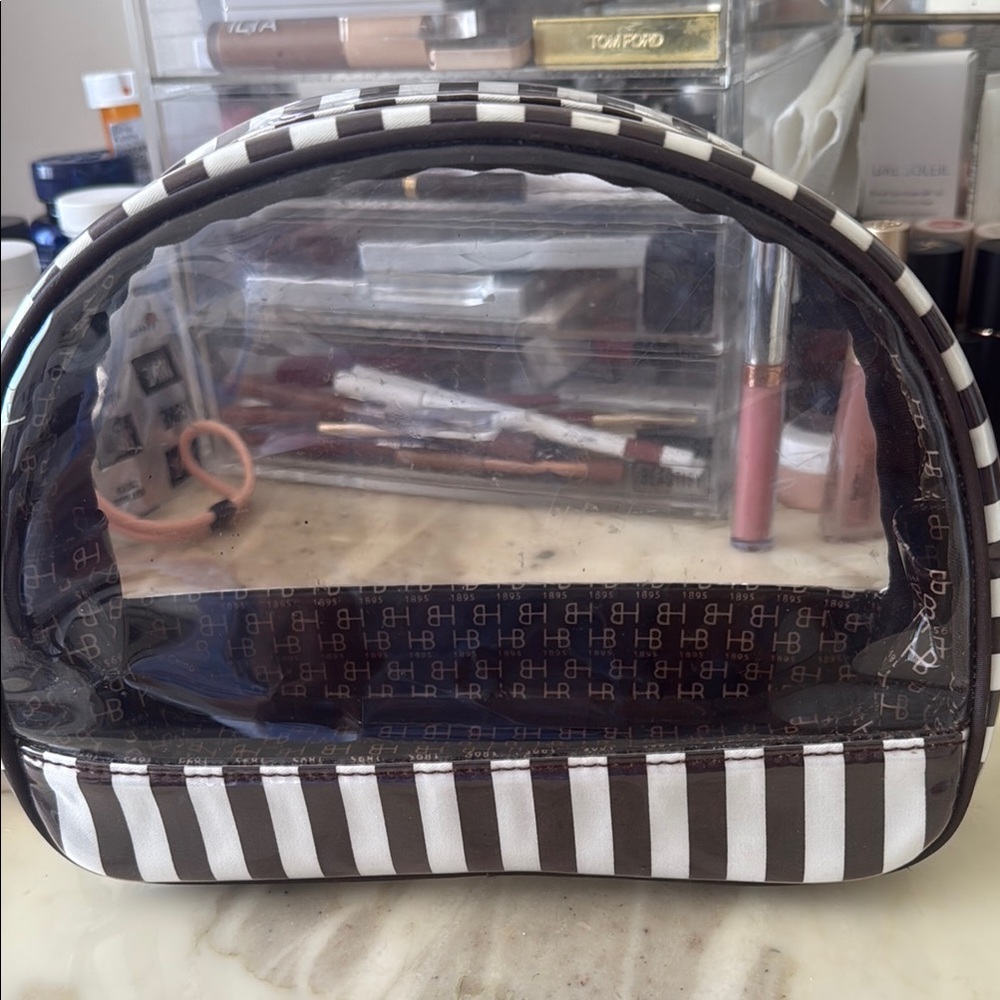 Henri Bendel Striped Clear Makeup Bag